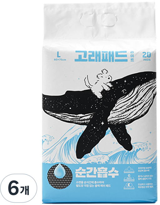 FiTPET 瞬間吸收狗狗鯨魚尿布墊 輕量版, 6個, 20入