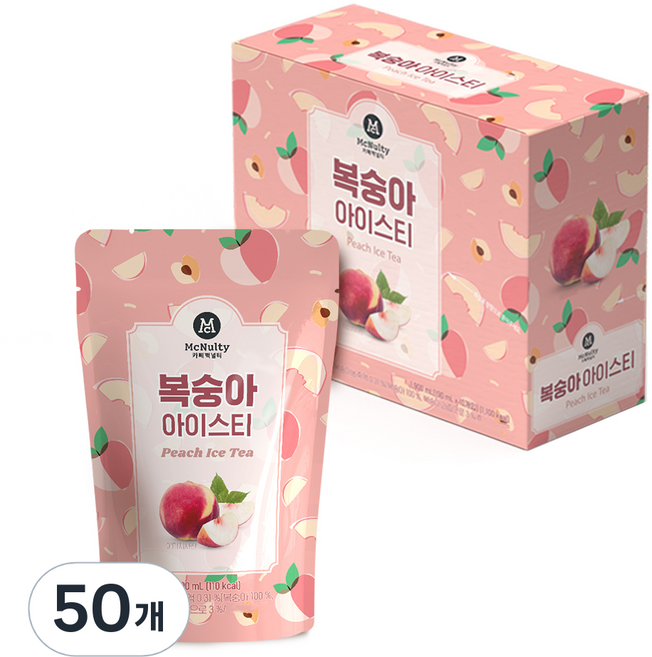 맥널티커피 복숭아 아이스 티, 190ml, 50개