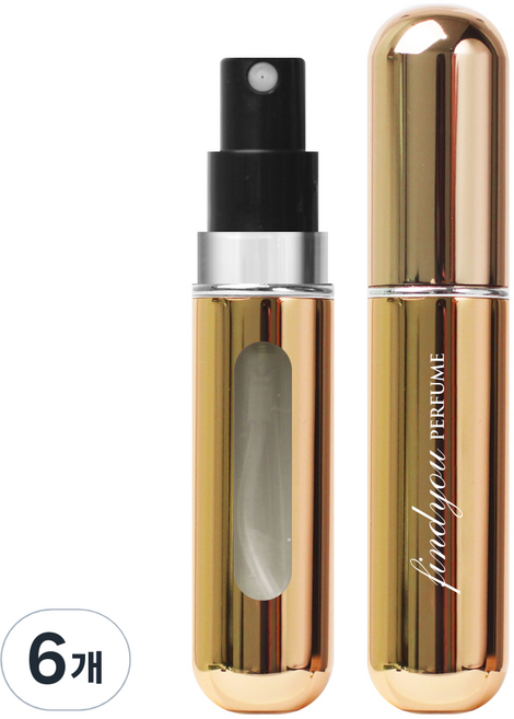 파인듀 향수 공병 5ml, 골드 유광, 6개