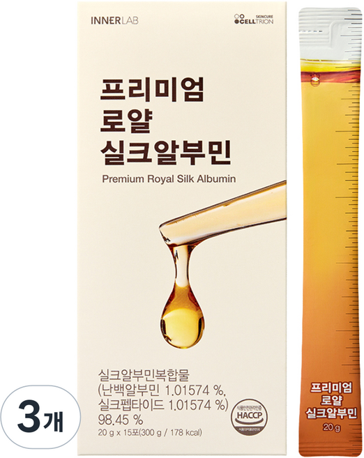 이너랩 프리미엄 로얄 실크 알부민 15p, 3개, 300g