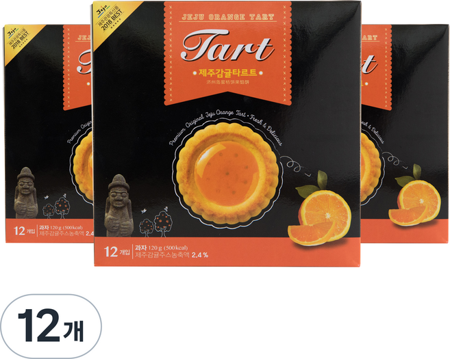 컬러슈가 제주 감귤 타르트, 120g, 12개