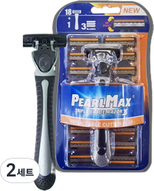바우마켓 일회용 3중 스테인레스 면도기 + 리필 19p 세트, 2세트