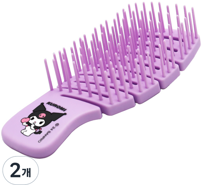 산리오 캐릭터즈 미니 디탱글 브러시, 2개, 쿠로미