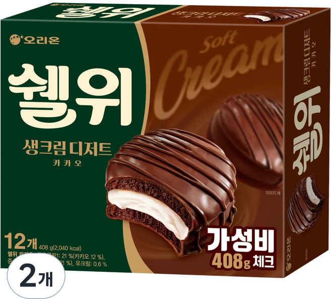 오리온 쉘위 카카오, 2개, 408g