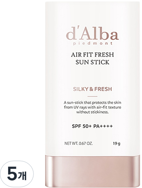 [비건뷰티] 달바 에어 핏 프레쉬 선스틱 SPF50+ PA++++, 19g, 5개