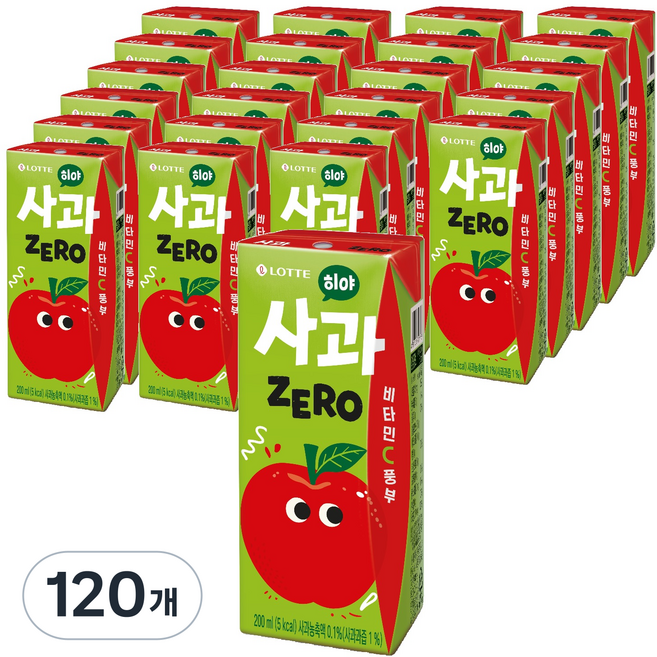 롯데칠성음료 히야 제로 사과, 120개, 200ml