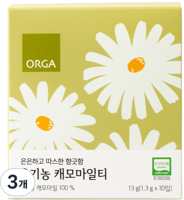 올가홀푸드 유기농 캐모마일티, 1.3g, 10개입, 3개