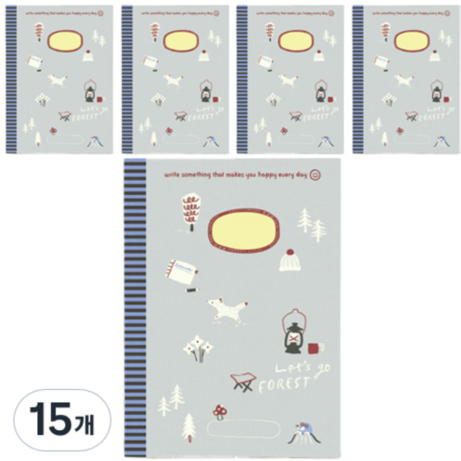 헬로우모리스 숲으로 프리노트, 혼합색상, 15개
