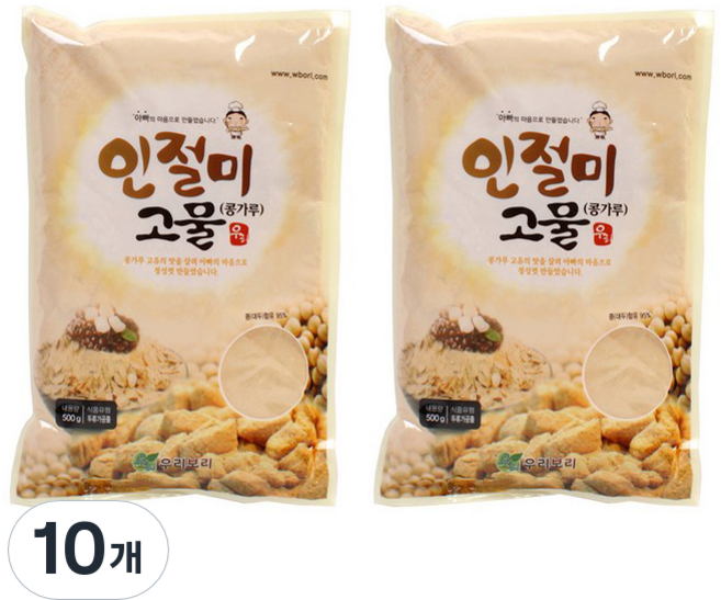 Woori Bori 韓式麻糬豆粉, 10個, 500g