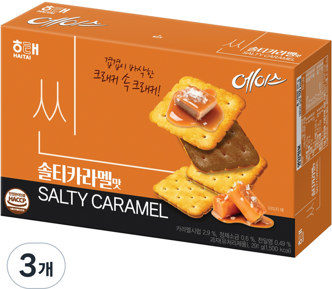 해태에이스 씬 솔티카라멜, 291g, 3개