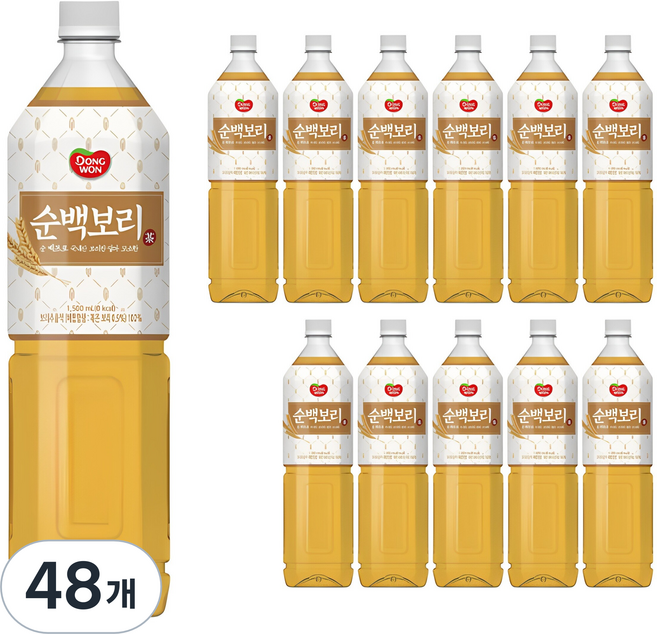 동원 순백 보리차, 1.5L, 48개