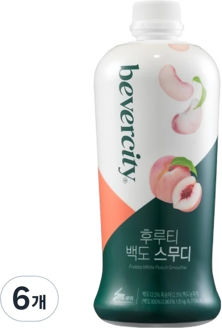 베버시티 백도 스무디, 6개, 1.8kg - 쿠팡