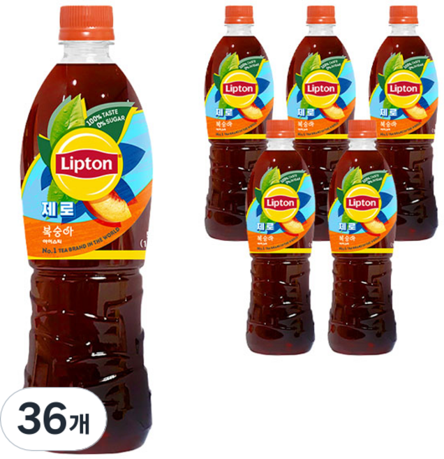 립톤 제로 복숭아 아이스티, 500ml, 36개
