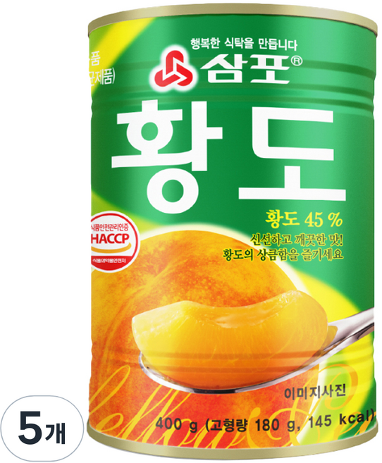 Sampo 黃桃切片罐頭, 400g, 5個