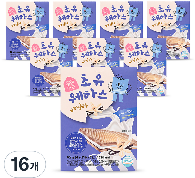 홈앤키즈 초유웨하스, 바닐라맛, 42g, 16개
