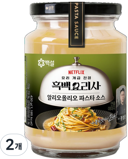 백설 나폴리맛피아 권성준셰프 알리오올리오 파스타소스, 430g, 2개