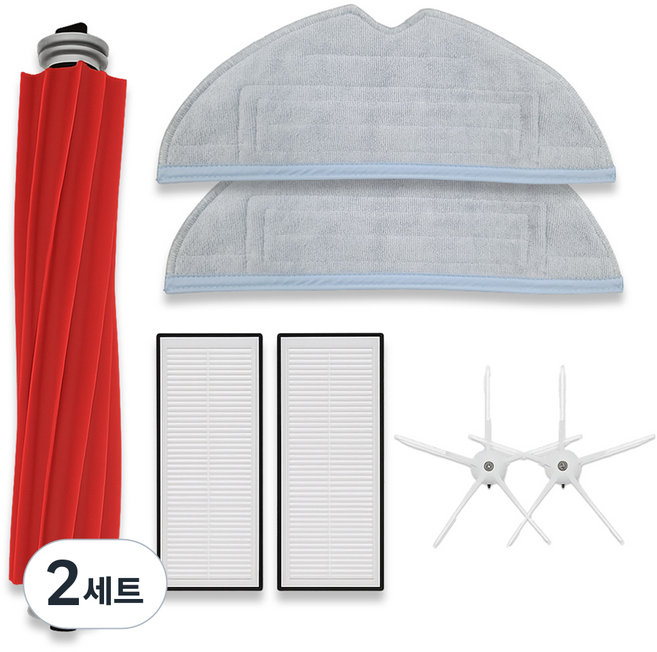 멋진공간 샤오미 로보락 S7 Plus 호환 사이드 브러쉬 2p + 필터 2p + 물걸레 2p + 메인 브러쉬 세트, 2세트