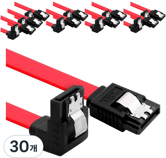 Anyport 扁平式 SATA 3.0 L型傳輸線, 30個, 0.5m