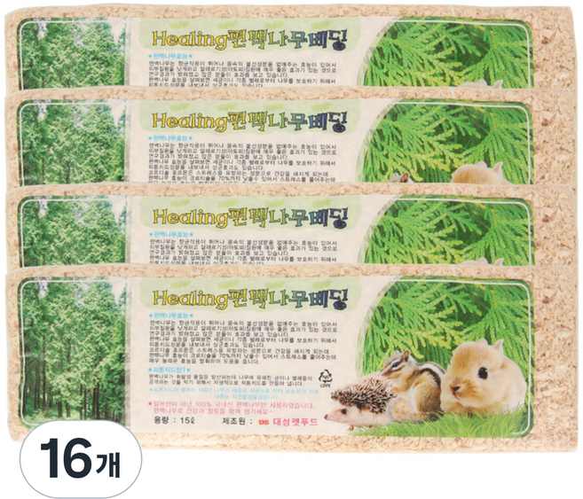 대성펫푸드 편백 톱밥 베딩, 15L, 16개