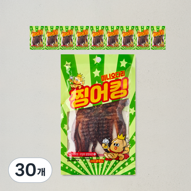 해맑은푸드 찡어킹 미니 오다리, 30개, 20g