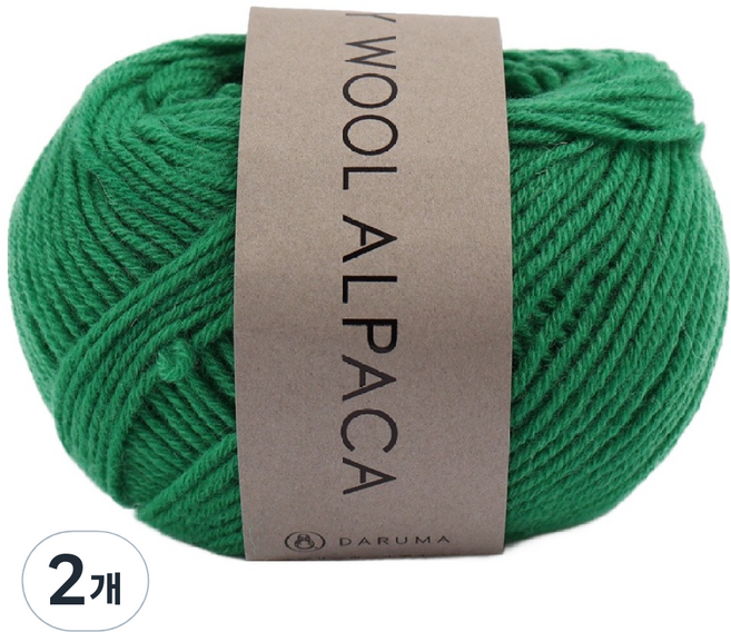 DARUMA 橫田株式會社 Airy Wool羊駝毛針織線 30g, 2個, 15綠色