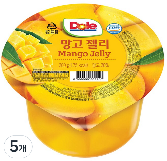 Dole 都樂 芒果杯裝果凍 1入, 200g, 5個
