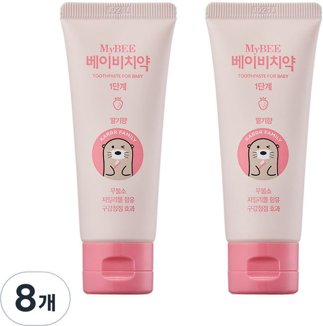 MyBEE 嬰兒兒童牙膏 第1階段 草莓香, 50g, 8個