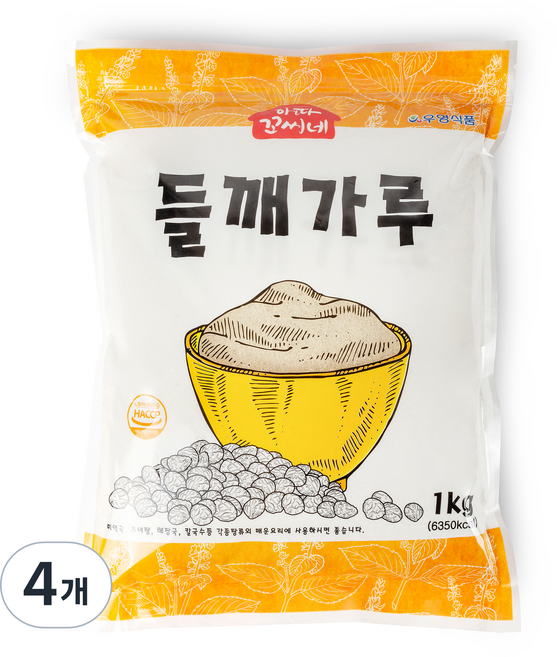 우영식품 아따꼬씨네 들깨가루, 1kg, 4개