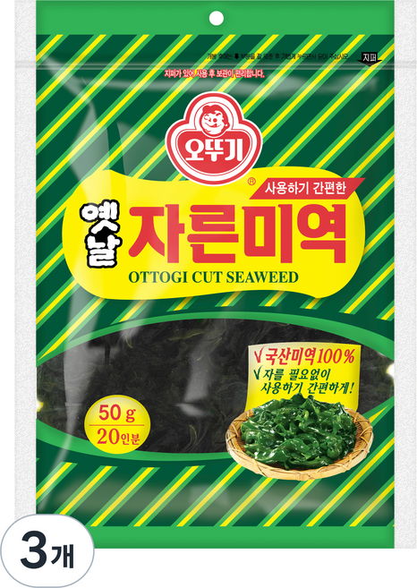 오뚜기 옛날 자른 미역, 50g, 3개