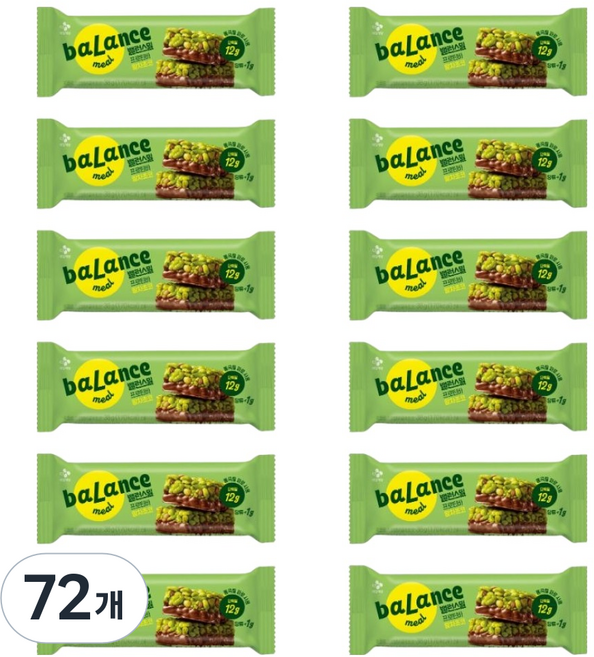 CJ제일제당 밸런스밀 프로틴바 말차초코, 38g, 72개