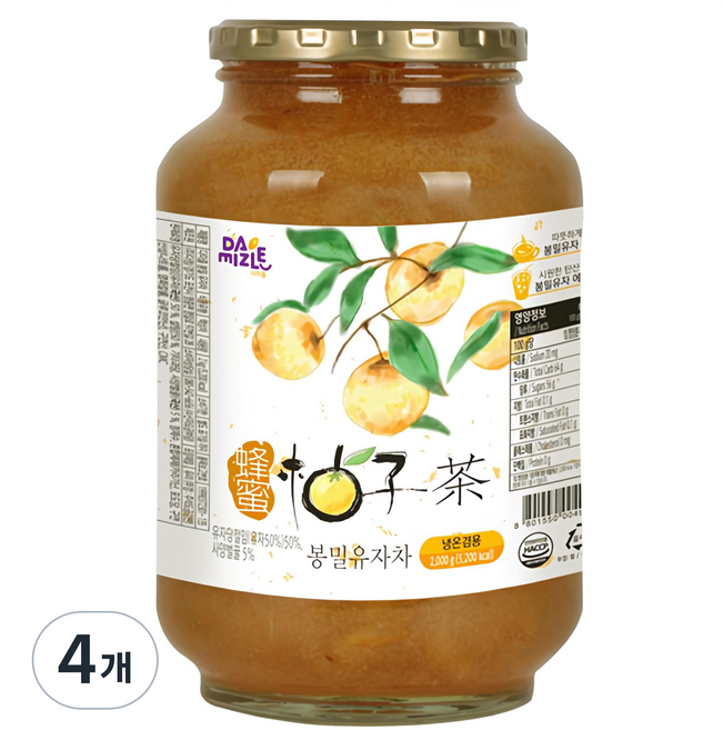 다미즐 봉밀 유자차, 2kg, 1개입, 4개
