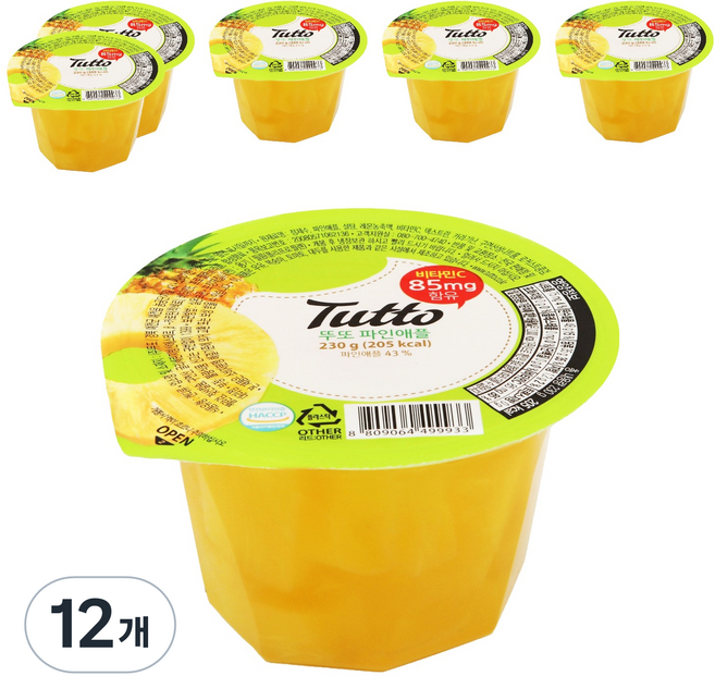 뚜또 파인애플 젤리, 230g, 12개