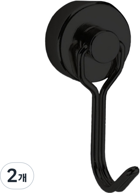 월드크린 360도 회전형 자석 고리 20mm, 블랙, 2개