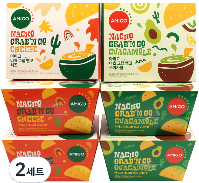 아미고나쵸 그랩앤고 반반 콤보 6개, 100g, 2세트