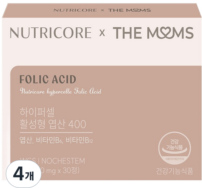 NUTRICORE The Mom's Hypocell 活性葉酸 400, 4個, 30錠
