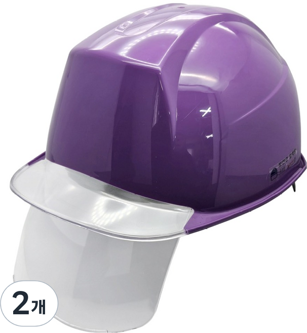 동명 건설현장 공사장 머리보호 안전모 신투구형 투명창 보안경 ABE등급 퍼플, 2개