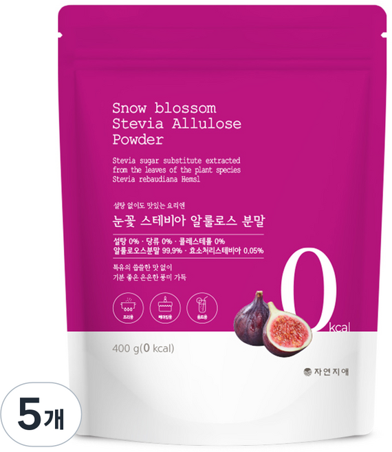 자연지애 눈꽃 스테비아 알룰로스 분말, 5개, 400g