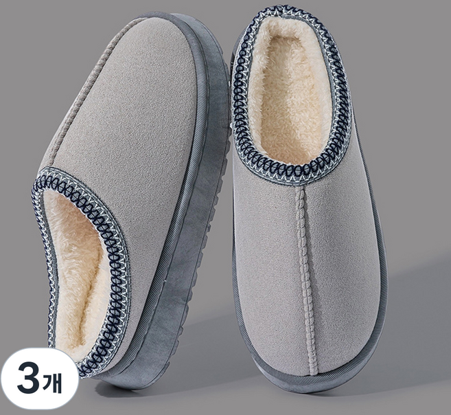 아트조이 윈터 털안감 실내화, 그레이, 3개