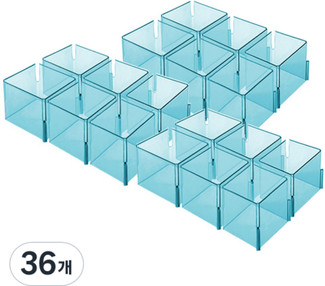 다윗트 다용도 칸막이 속옷 정리함 A타입, 블루, 36개