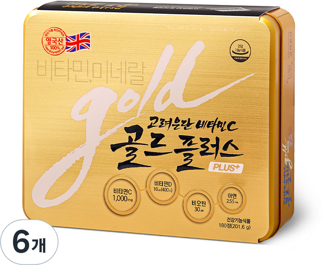 고려은단 비타민C 골드 플러스, 180정, 6개