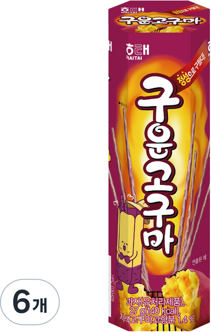 해태제과 구운 고구마, 6개, 27g
