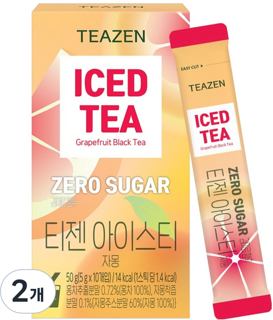 티젠 제로슈가 아이스티 자몽, 5g, 2개, 10개입