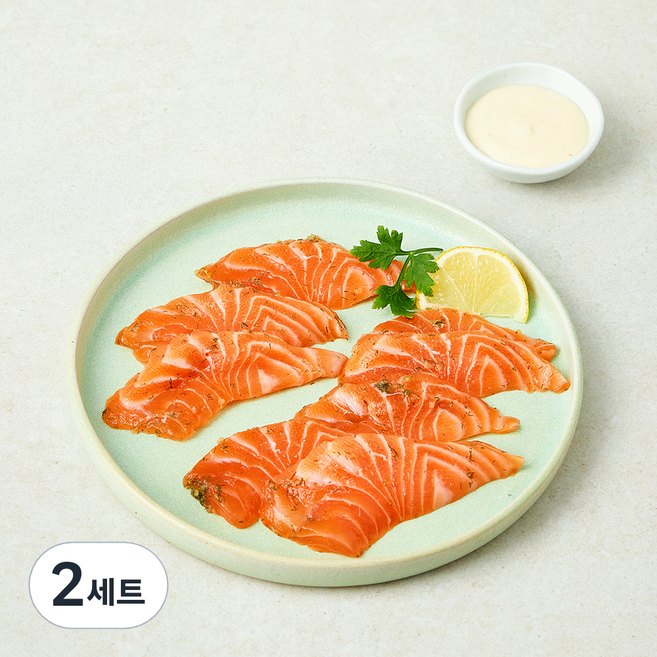 바른씨 유자 그라브락스 연어회 130g + 홀스래디쉬 40g 세트 (냉장), 2세트