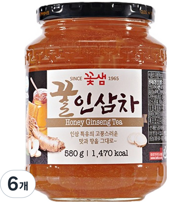 꽃샘 꿀인삼차, 580g, 1개입, 6개
