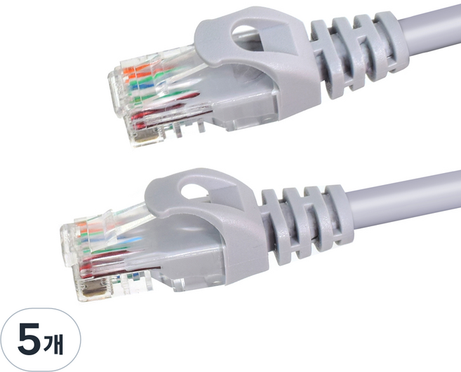 홈플래닛 고급형 UTP CAT6 랜선 랜케이블, 그레이, 5개, 10m