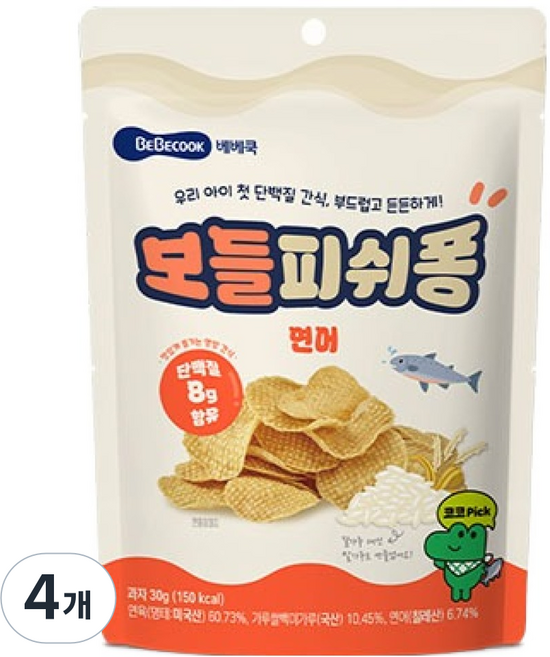 베베쿡 보들피쉬퐁, 30g, 4개, 연어