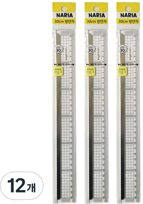 나리아 KC인증 컷팅 방안자 30cm, 12개