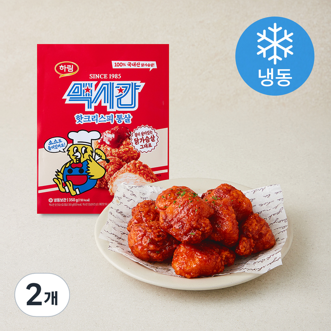 하림 맥시칸 핫크리스피 통살 (냉동), 350g, 2개