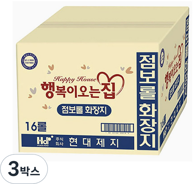 행복이오는집 2겹 점보롤 화장지, 16매, 3개