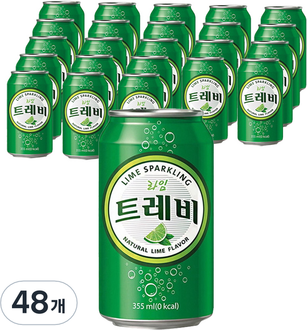 롯데 트레비 라임 탄산음료, 355ml, 48개